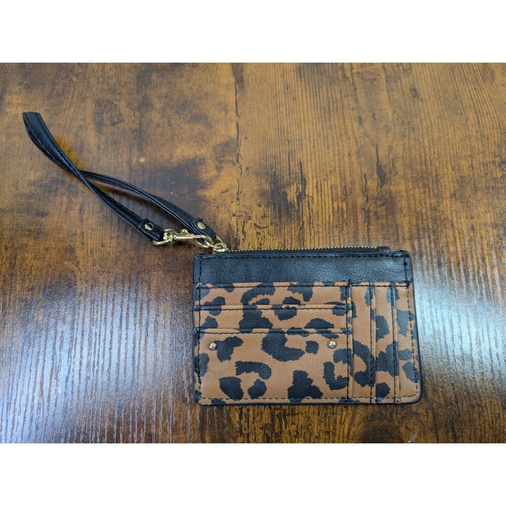 Cheetah  Wallet Wristlet With Clear ID View Women's